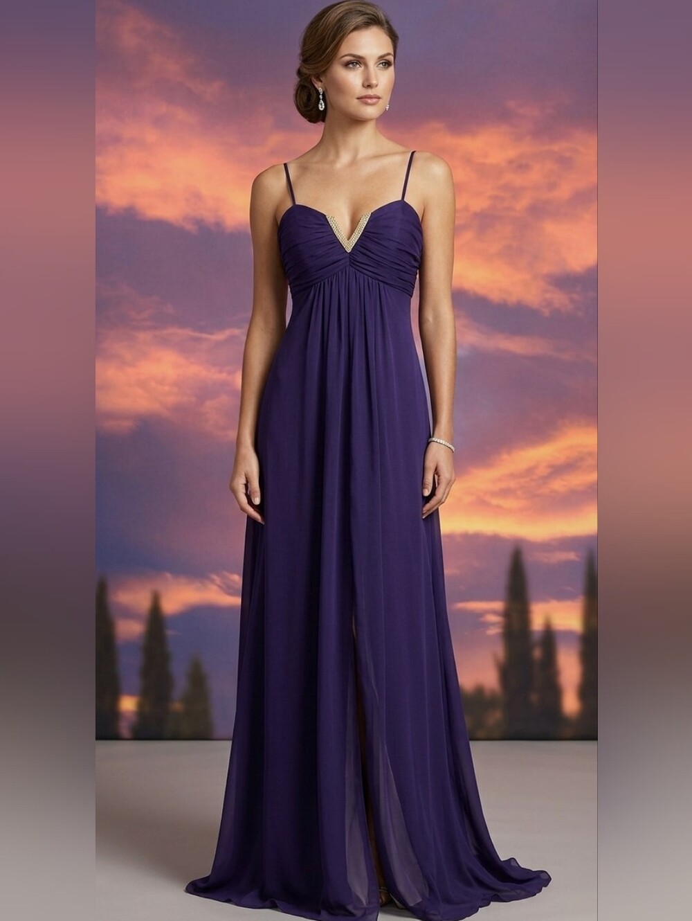 Fiesta Fashion Elegant Purple Dress with Silver Accent
